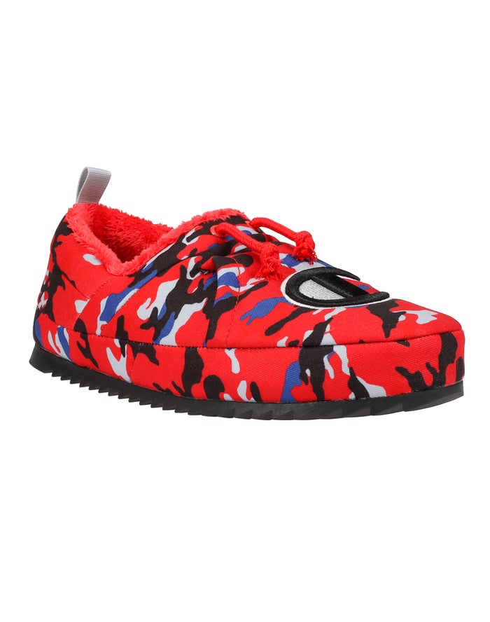 Champion University Camo Slippers Heren - Rood/Zwart - Belgie 1860NTSIO